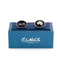 Australian Map and AUS Cufflinks Novelty Cufflinks Clinks Australia