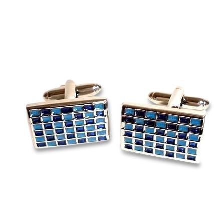 Blue Mosaic Checkerboard Cufflinks Classic & Modern Cufflinks Clinks Australia Blue Mosaic Checkerboard Cufflinks 