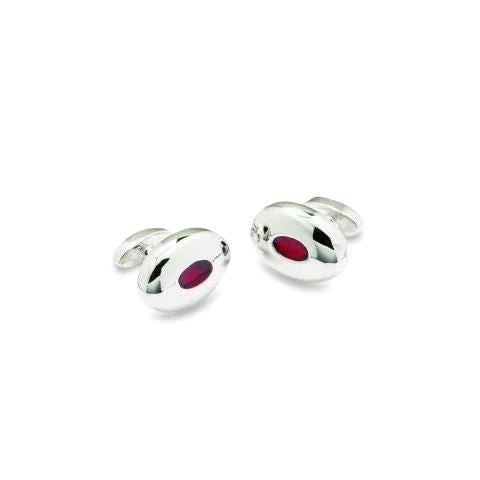 Oval Feature Red Cufflinks Classic & Modern Cufflinks Clinks Australia Oval Feature Red Cufflinks 