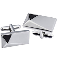 Silver Peak with Onyx Cufflinks Classic & Modern Cufflinks Clinks Australia