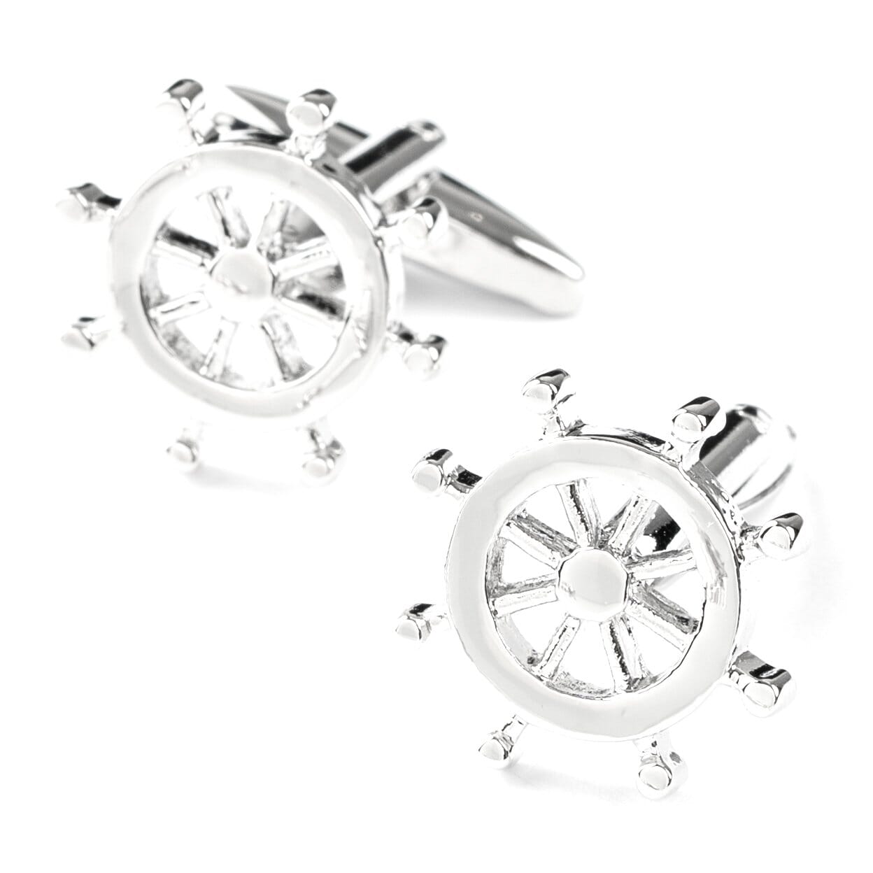 Silver Helm Ships Wheel Cufflinks Novelty Cufflinks Clinks Australia 