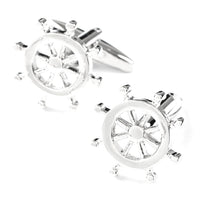 Silver Helm Ships Wheel Cufflinks Novelty Cufflinks Clinks Australia