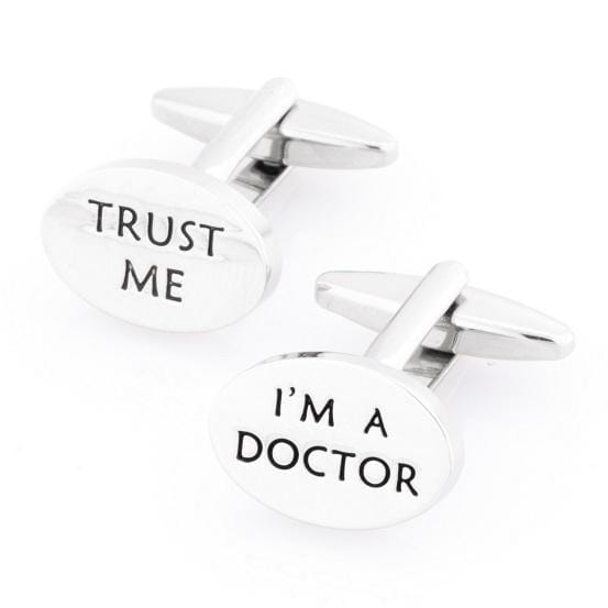 Trust Me I'm a Doctor Cufflinks Novelty Cufflinks Clinks Australia "Trust Me, I'm a Doctor" Cufflinks 