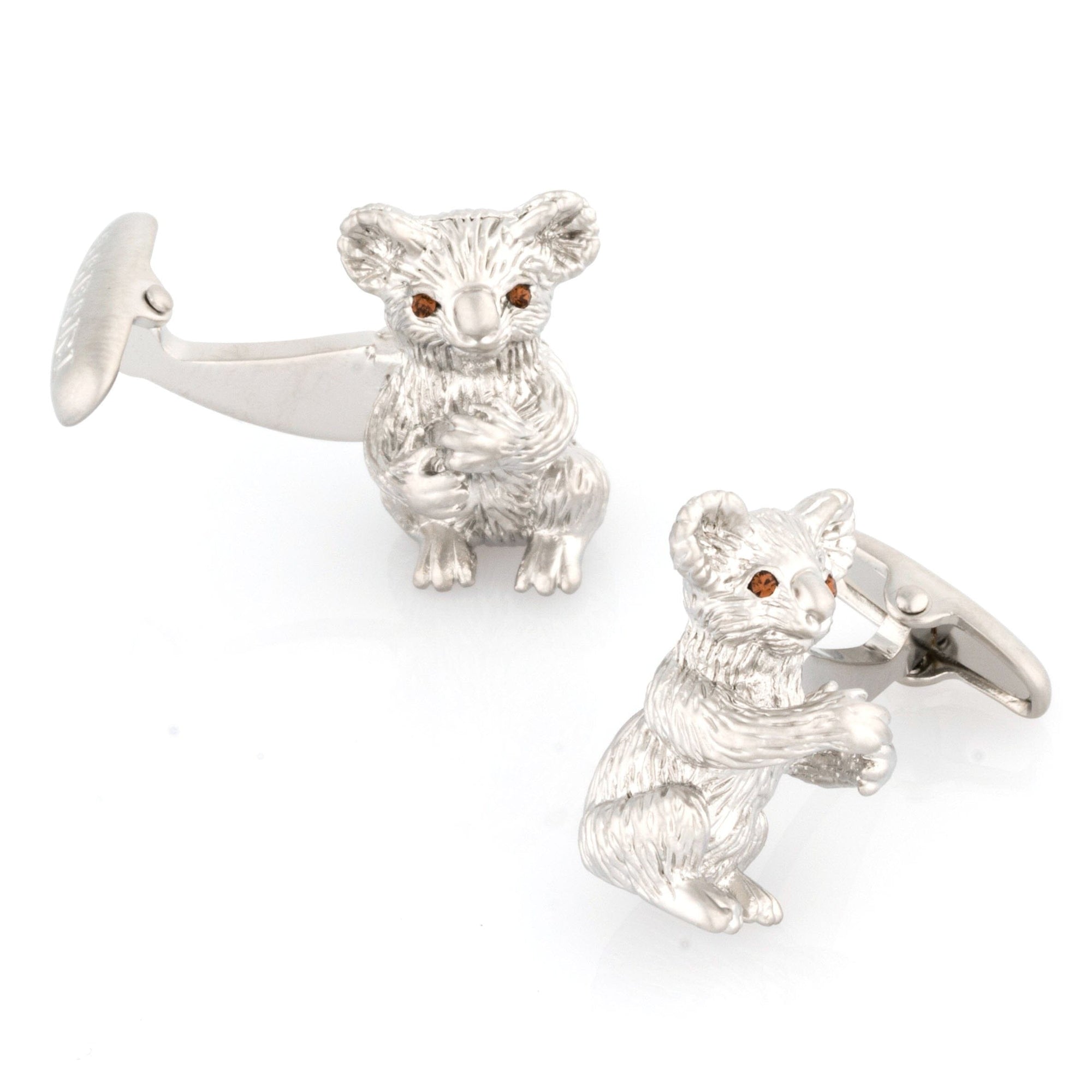 Silver Koala Cufflinks with Crystal Eyes Novelty Cufflinks Clinks Australia Silver Koala Cufflinks with Crystal Eyes 