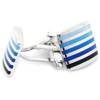 Silver with Blues Cufflinks Classic & Modern Cufflinks Clinks Australia Silver with Blues Cufflinks