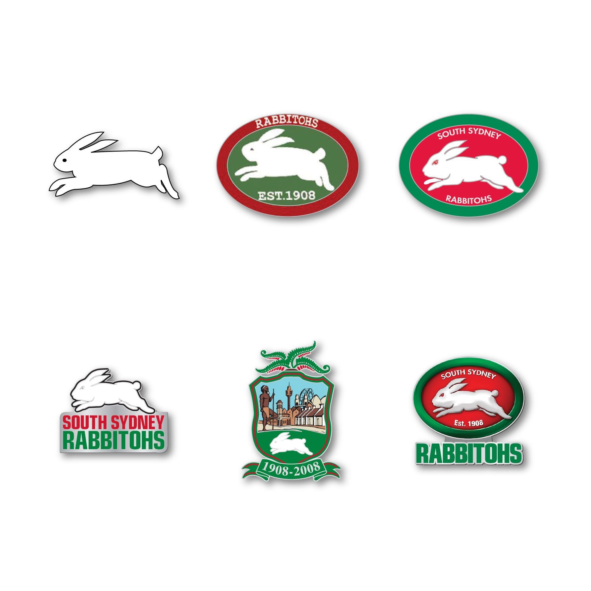 South Sydney Rabbitohs Logo NRL Pin Set Lapel Pin Clinks Default 