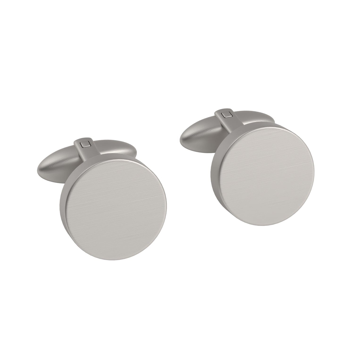 Brushed Silver Round Engravable Cufflinks Classic & Modern Cufflinks Clinks Australia Brushed Silver Round Engravable Cufflinks 