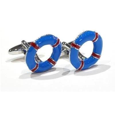 Life Ring Blue and Red Cufflinks Novelty Cufflinks Clinks Australia 