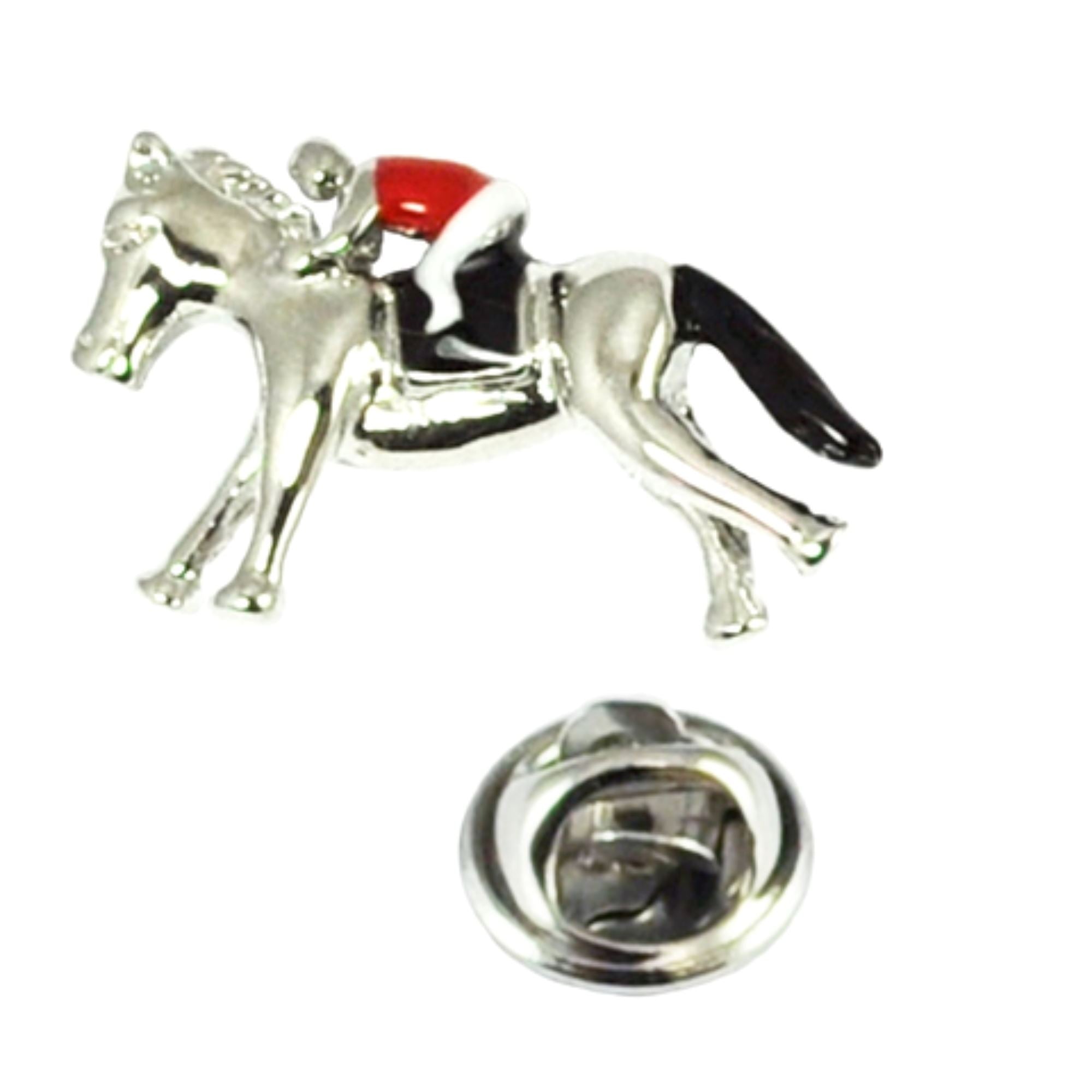 Horse and Jockey Lapel Pin Colour Lapel Pin Clinks 