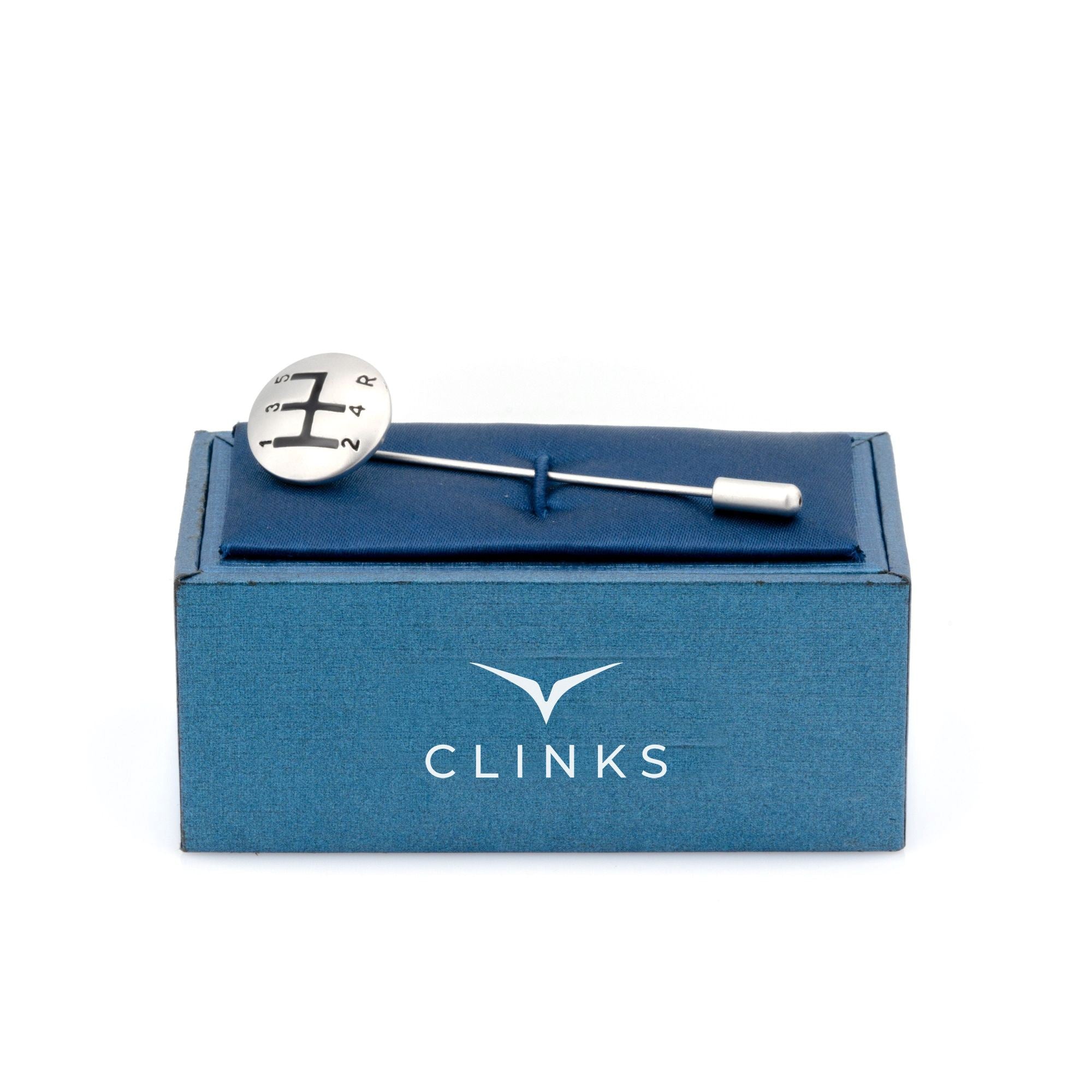 Gear Shift Stick Pin Silver Lapel Pin Clinks 