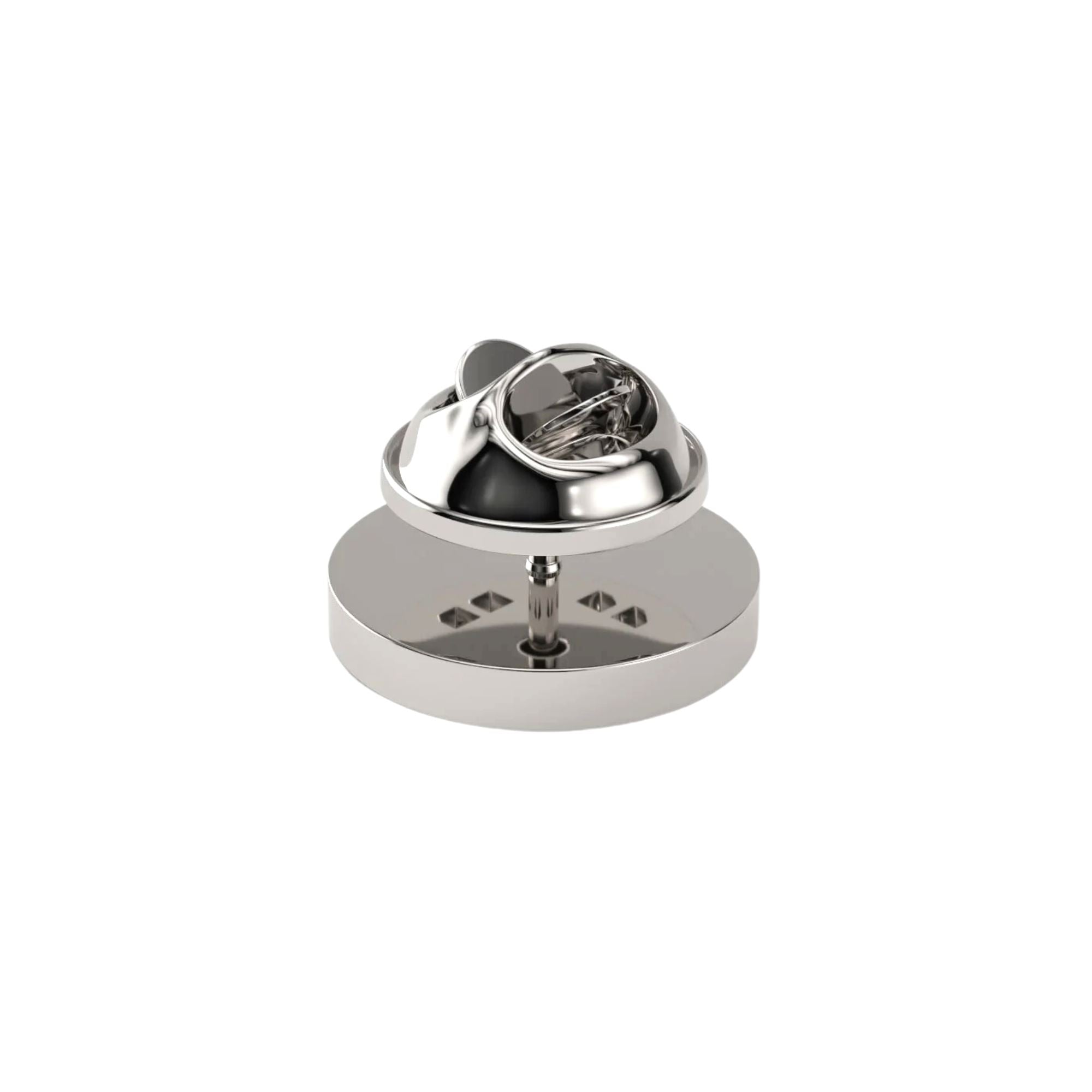 Round Silver Engravable Lapel Pin Lapel Pin Clinks 