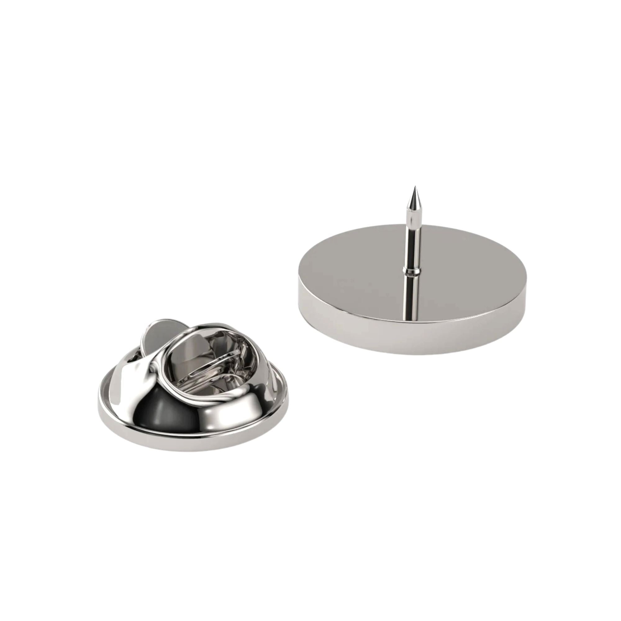 Round Silver Engravable Lapel Pin Lapel Pin Clinks 