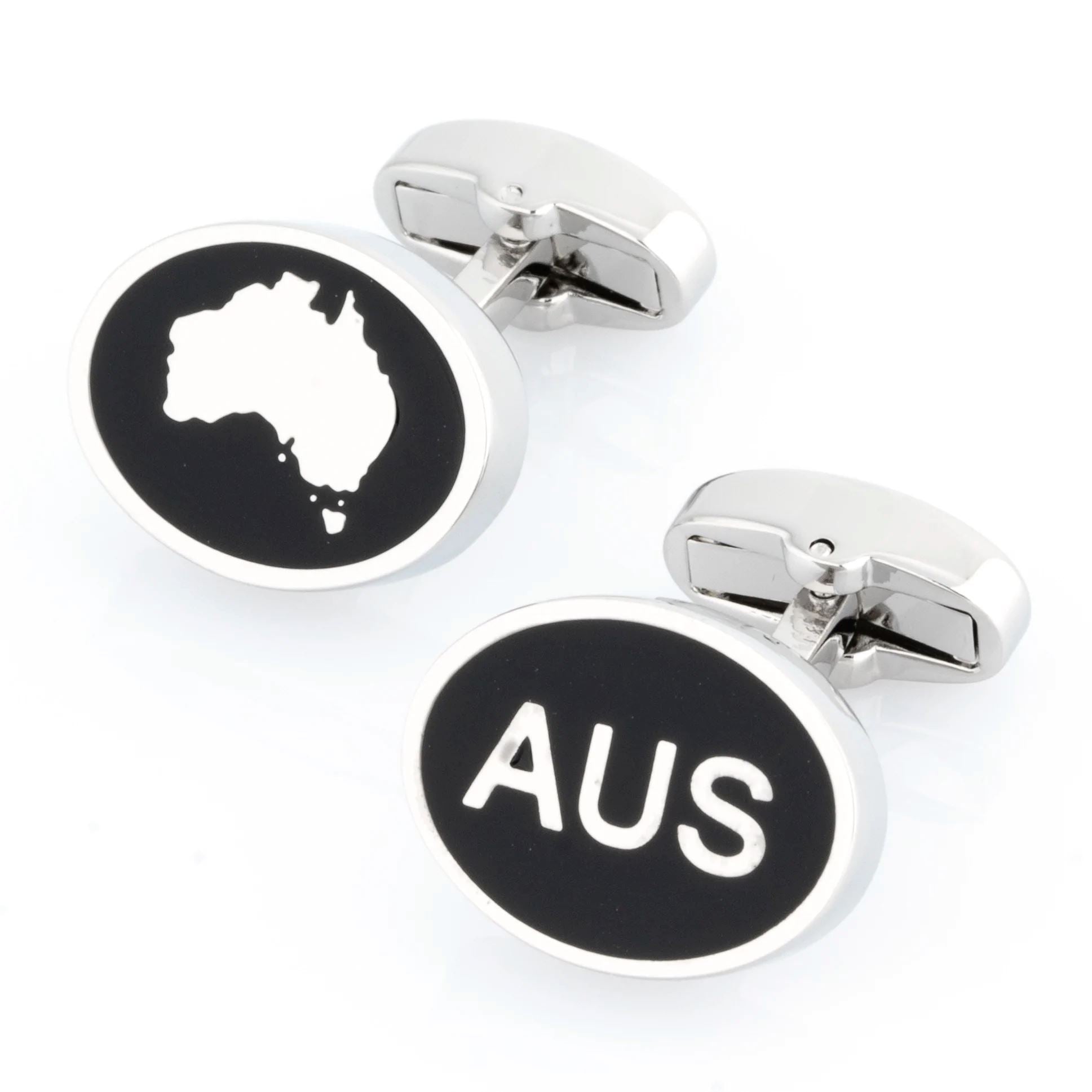 Australian Map and AUS Cufflinks Novelty Cufflinks Clinks Australia 