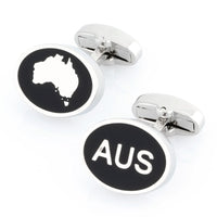 Australian Map and AUS Cufflinks Novelty Cufflinks Clinks Australia