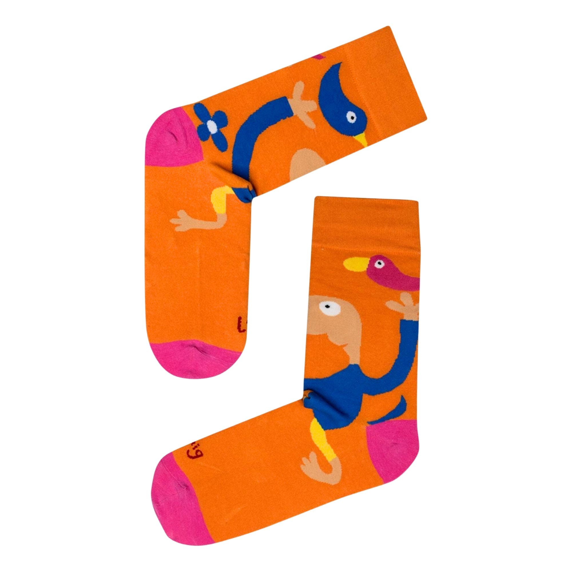 Michael Leunig Running Man Orange Socks Socks Leunig for James Harper Default 
