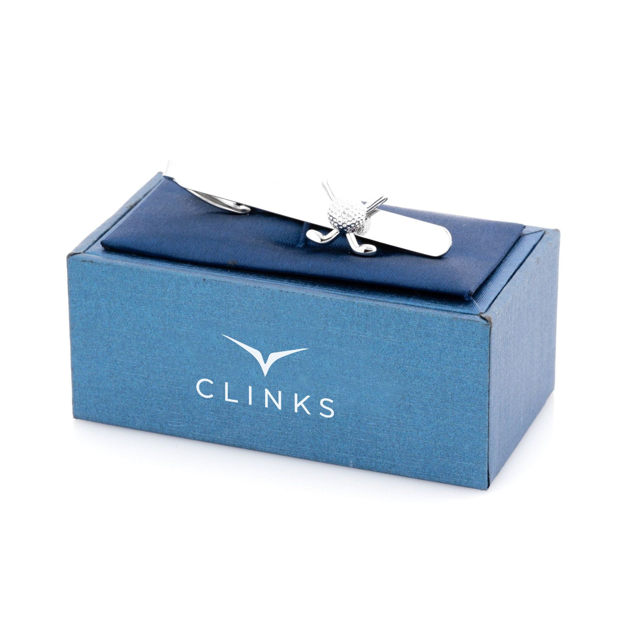 Golf Club and Ball Tie Clip Tie Bars Clinks 