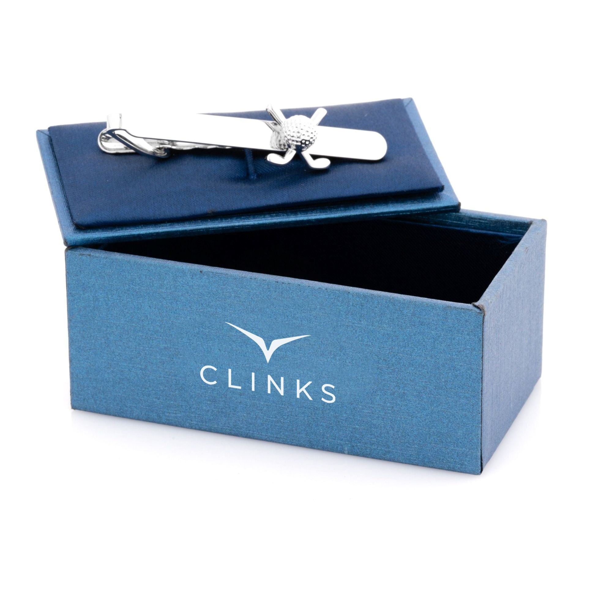 Golf Club and Ball Tie Clip Tie Bars Clinks 