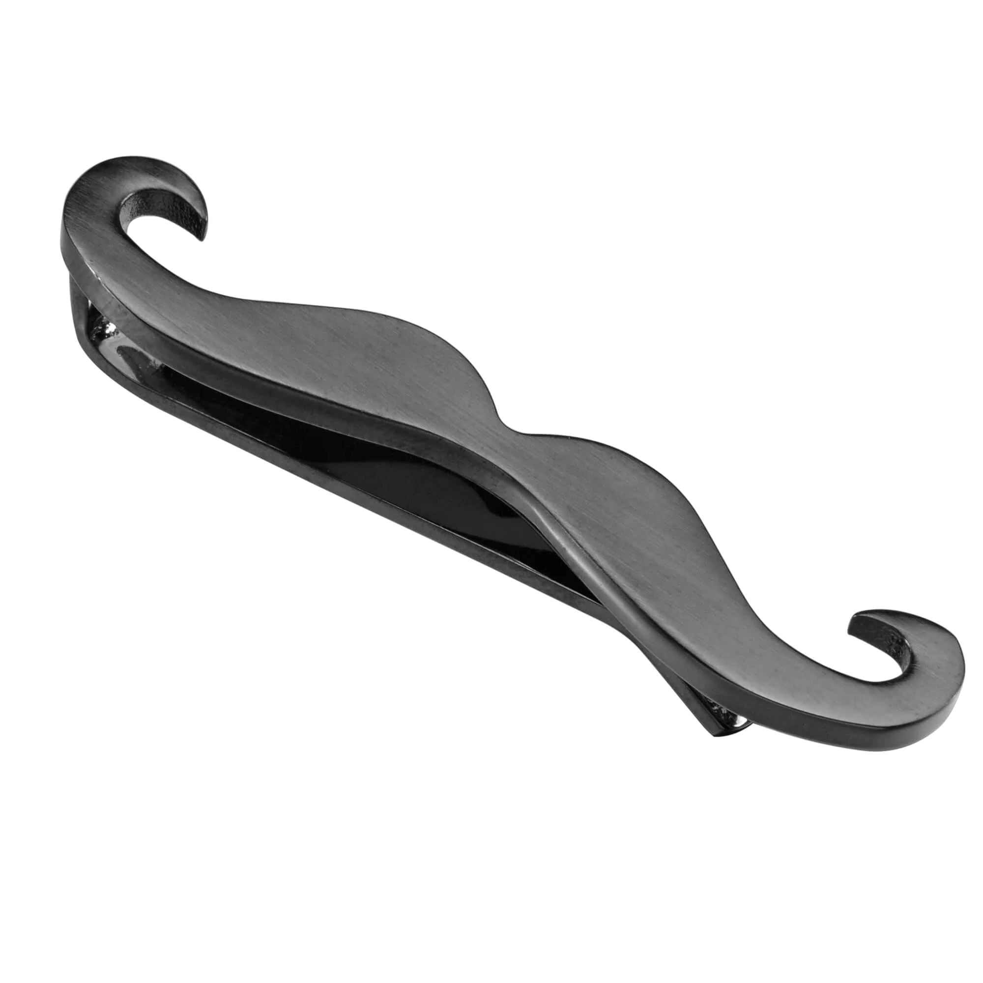 Moustache Tie Bar in Brushed Gunmetal Tie Bars Clinks Australia 
