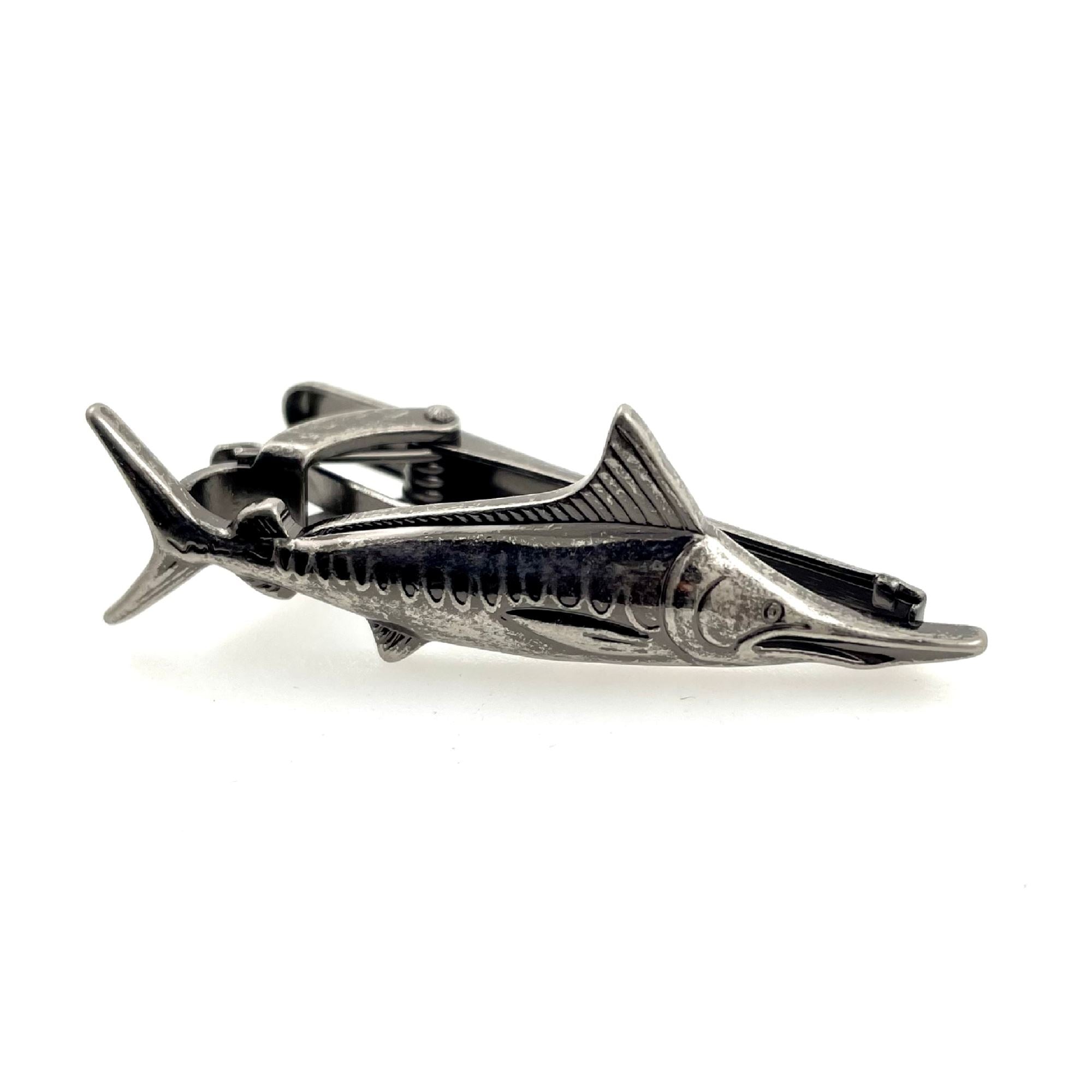 Marlin Fish Tie Clip in Antiqued Silver Tie Clips Clinks Australia Default 