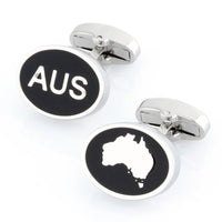 Australian Map and AUS Cufflinks Novelty Cufflinks Clinks Australia