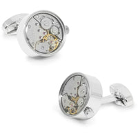 Working Watch Movement Steampunk Cufflinks Silver Novelty Cufflinks Clinks Australia