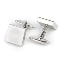 Brush Silver Square Engravable Cufflinks Classic & Modern Cufflinks Clinks Australia