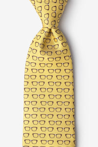 Yellow Four Eyes Glasses Tie Ties Clinks