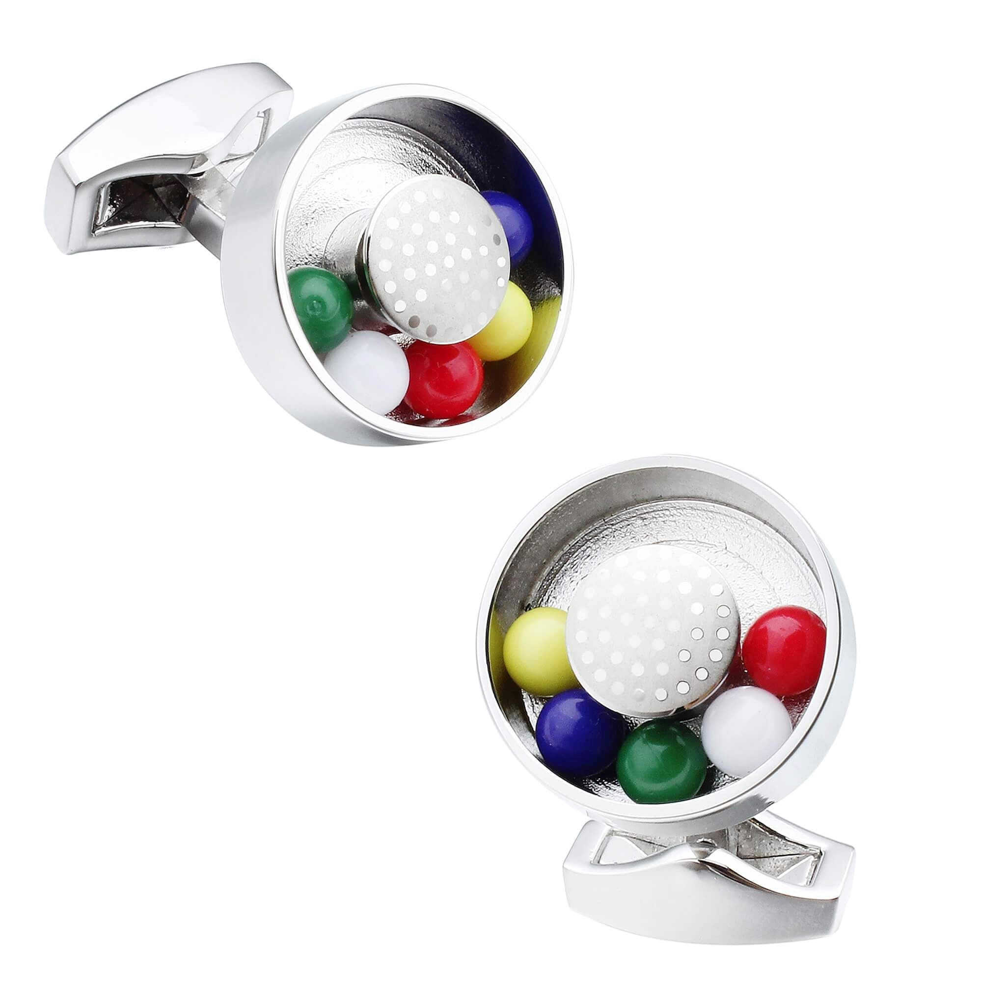 Moving Ball Bearing Cufflinks with Colourful Balls Novelty Cufflinks Clinks Australia 